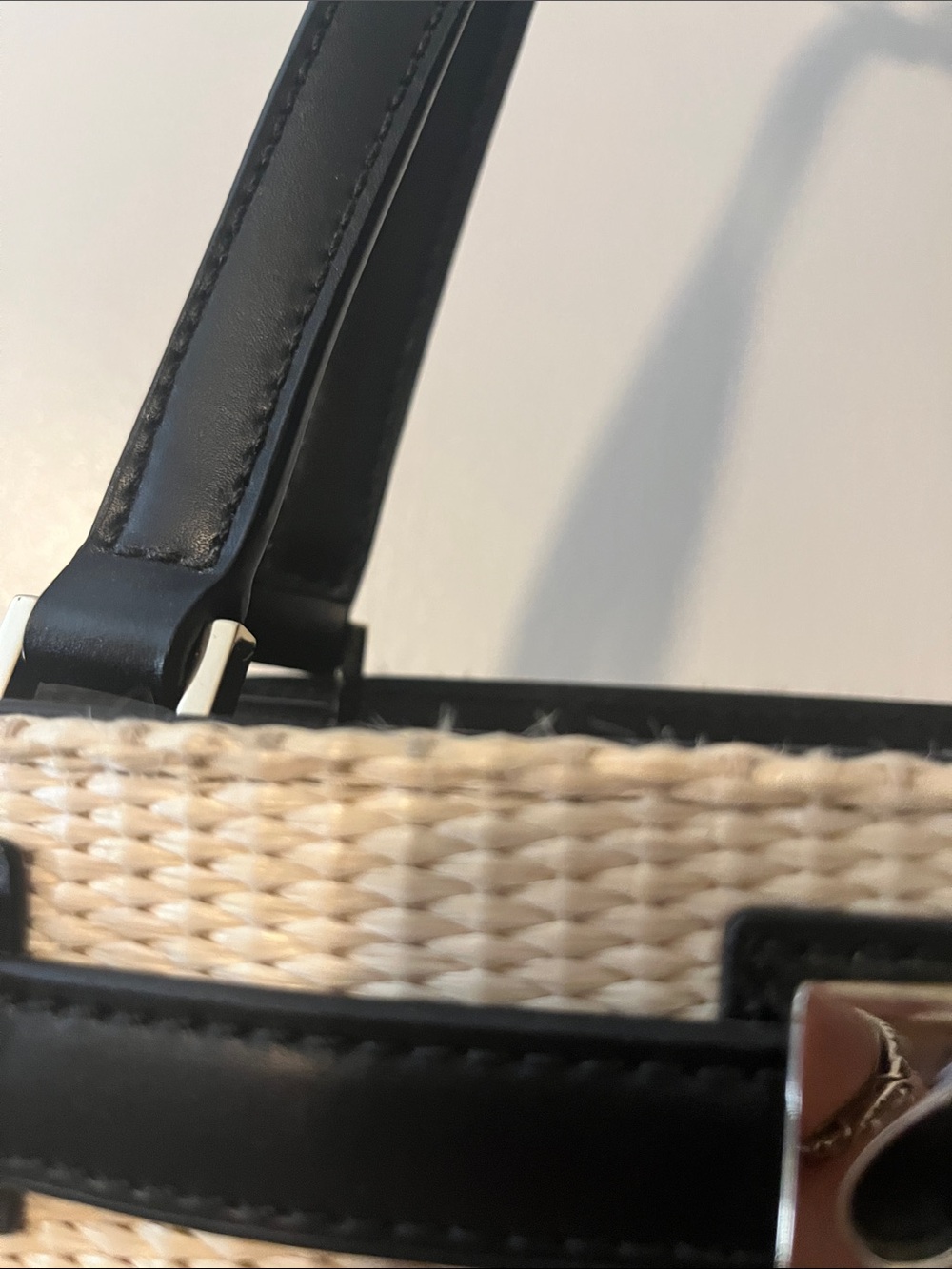 kate spade Cream Woven Tote with Black Trim - Picture 7 of 12